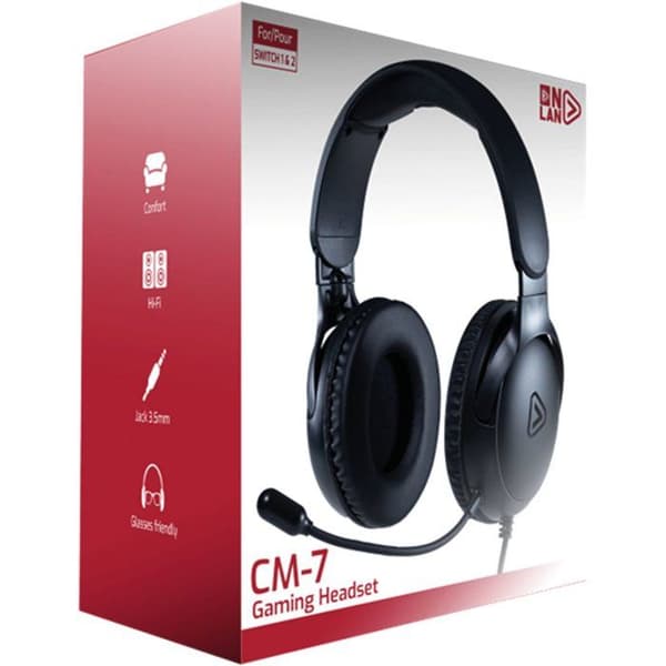Trådbundet Gaming Headset - Onlan - S2-CM-7 - Kompatibelt med Nintendo Switch 2 - Mikrofon - Svart