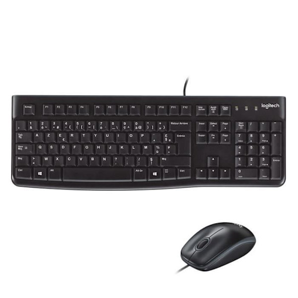 LOGITECH Kabeltangent mus-paket - MK120 Svart