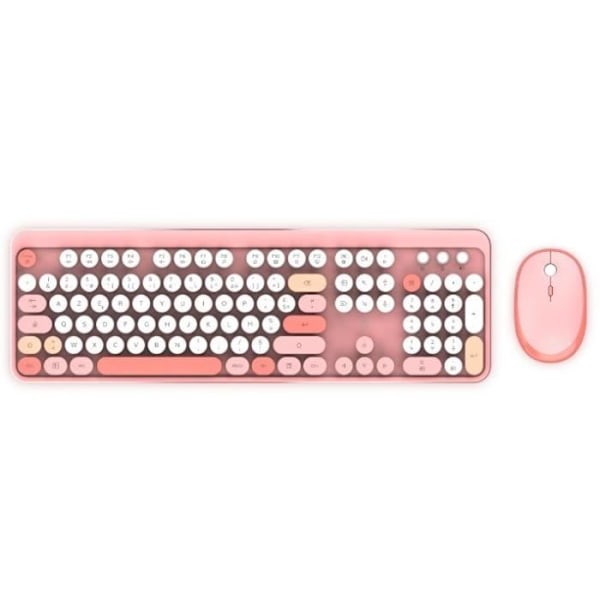 Trådlöst tangentbord + mus combo - MOBILITY LAB - Pure Color - Rosa - Ergonomisk design - Diskret skrivning