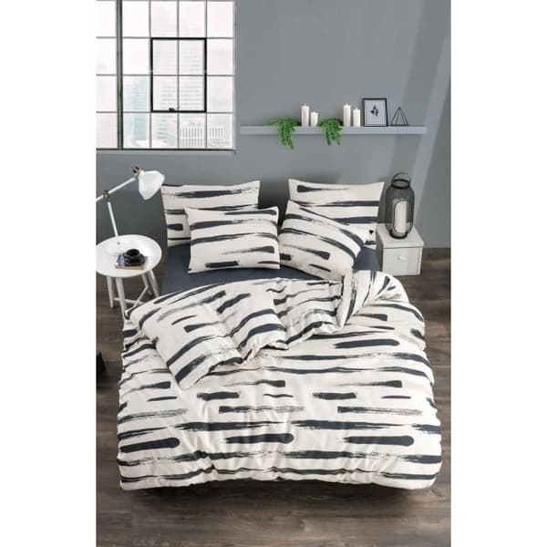 Bäddset - 1 påslakan 220 x 240 cm + 2 örngott 60 x 60 cm - 65% bomull, 35% polyester - Vit