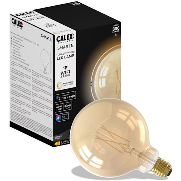 Anslutna glödlampor Calex LED Glödtråd ansluten Globe amber G125 E27