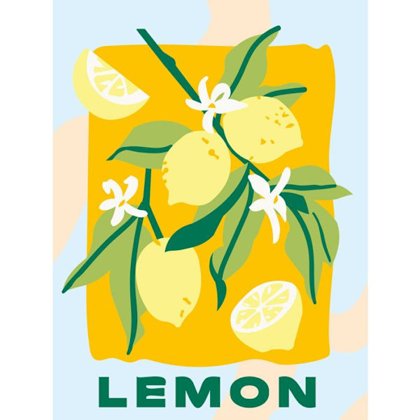 Skapad målning efter nummer: Citron
