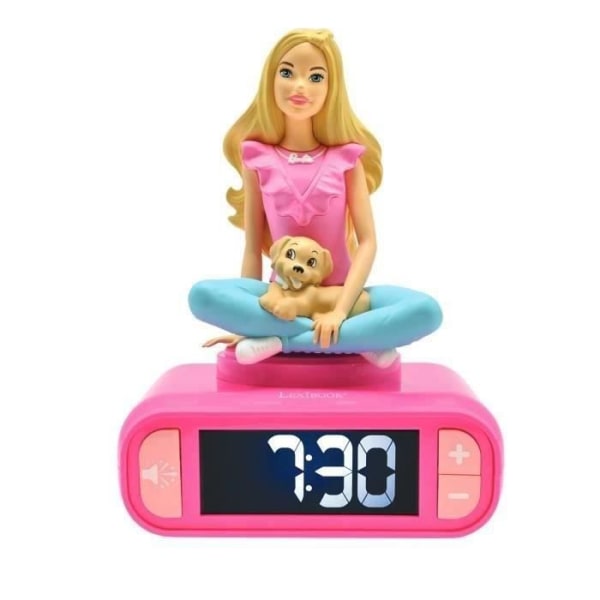 Digital väckarklocka med starkt nattljus, 3D Barbie och ljudeffekter