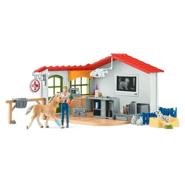 Schleich - Veterinärskåp med djur - 42502
