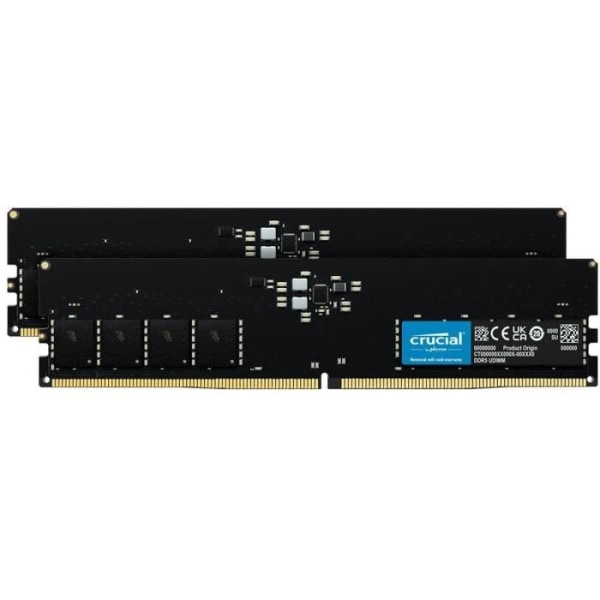RAM-minne - CRUCIAL - DDR5-4800 UDIMM-kit - 64 GB: 2x32 GB (CT2K32G48C40U5)
