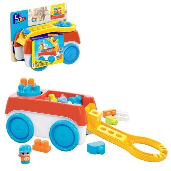 Mega Bloks - Tourni Wagon - Construction Toy - 1st Age - 12 mån