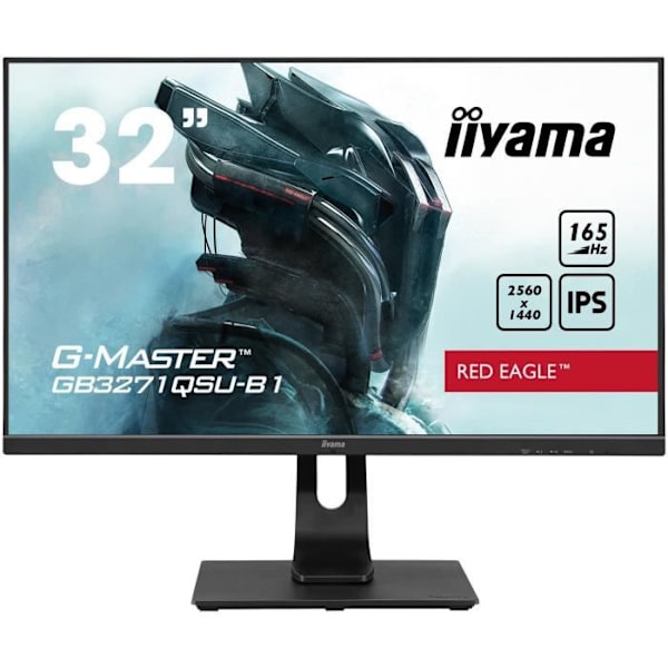 PC Gamer -skärm - IIYAMA G -Master Red Eagle - 31,5 WQHD - IPS -panel - 1 ms - 165 Hz - HDMI / DisplayPort / USB 3.0 - AMD FreeSync