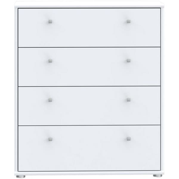 TEMPRA Byrå  Mattvit  4 lådor  B 73,7 × D 34,8 × H 85,5 cm