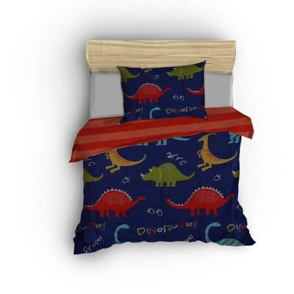 Bäddset - 1 påslakan 220 x 240 cm + 2 örngott 60 x 60 cm - 65% bomull, 35% polyester - Blå