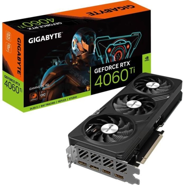 Gigabyte - Grafikkort - GeForce - RTX 4060 Ti Gaming OC 8G Svart