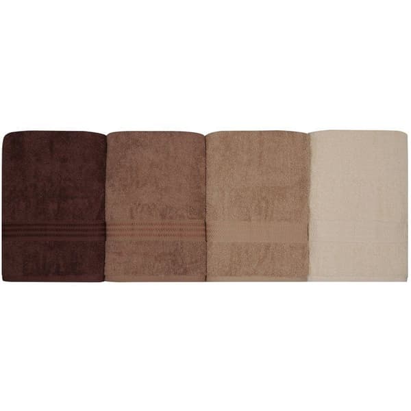 Set med 4 badlakan - 70 x 140 cm - Krämfärgad