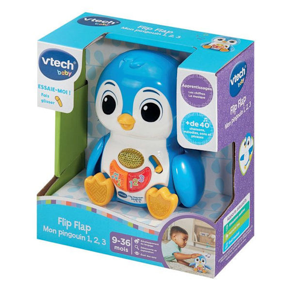 VTECH BABY - FLIP FLAP MIN PINGVIN 1, 2, 3 - Blå