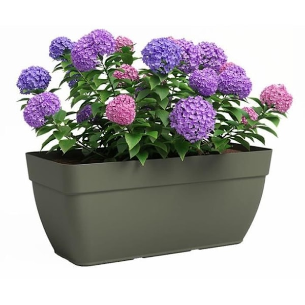 Planteringskärl - Plast - Torrgrön - Rektangulär - L57,9 x D37 x H33,5cm - ARTEVASI