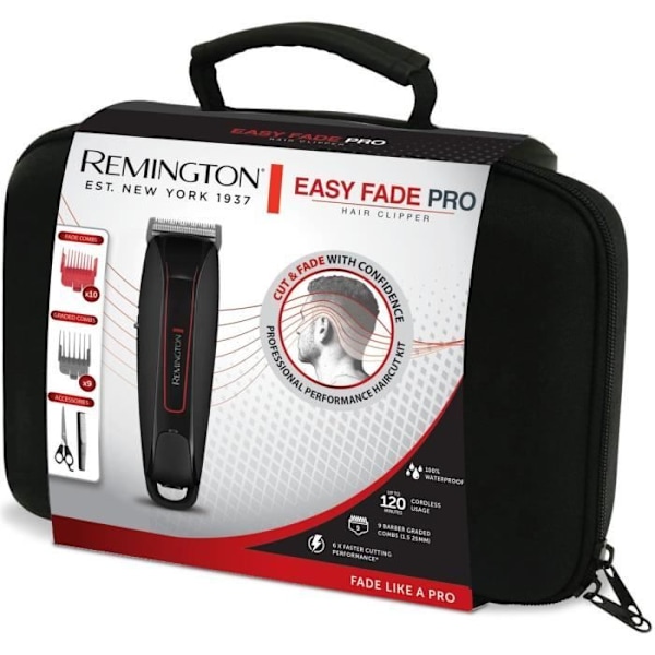 Hårtrimmer REMINGTON HC550 Easy Fade Pro Hair  Sladdlös  Vattentät  Fasta skärguider, gradient och öronguider