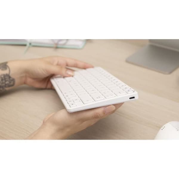 TKL Tangentbord - BLUESTORK - Uppladdningsbar Bluetooth för Mac - Vit