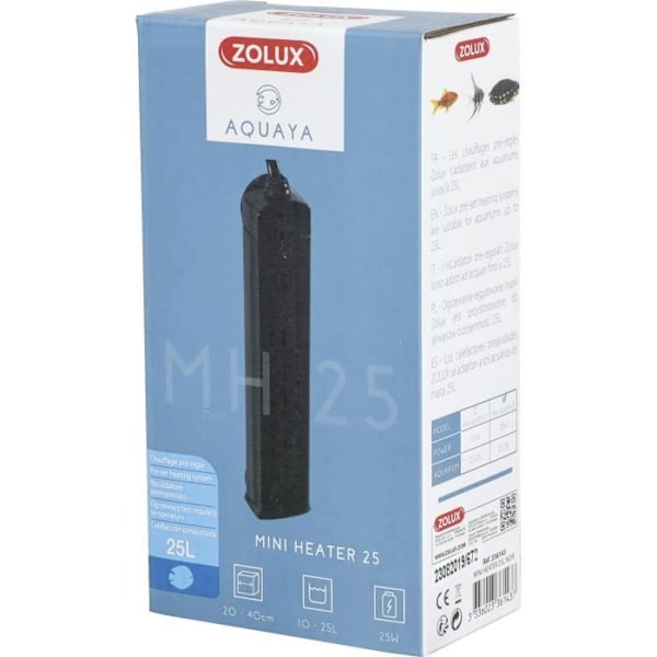 Zolux Preset Heater - 23W - För 10-25L akvarium - Värmeindikator - Stöttålig