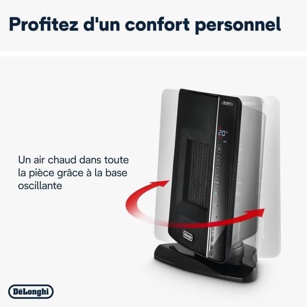DELONGHI Keramisk fläkt - DCH7993ER.BC -2400W - Svart och krom