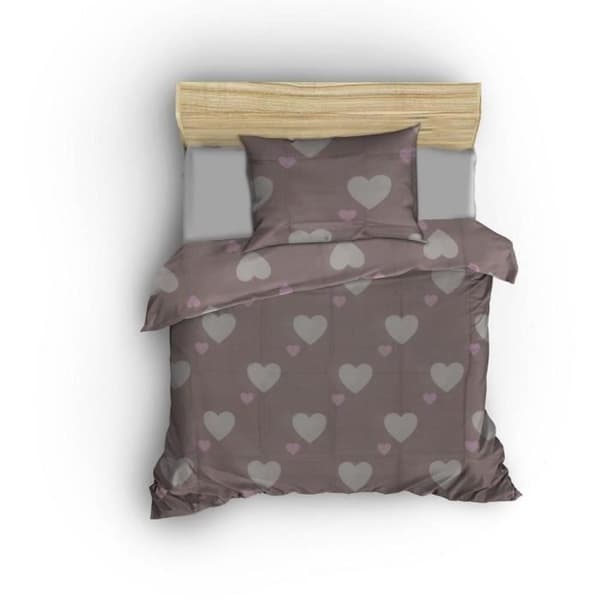 Bäddset - 1 påslakan 220 x 240 cm + 2 örngott 60 x 60 cm - 65% bomull, 35% polyester - Rosa