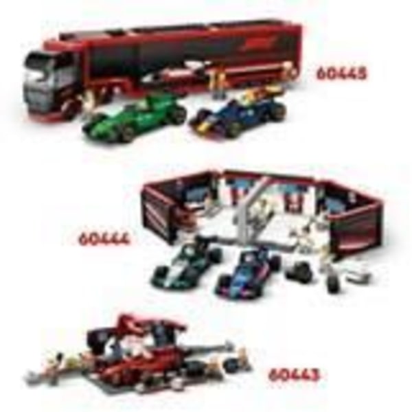 LEGO City 60444 F1 Garage och Mercedes-AMG och Alpine Cars Game för 7-åriga pojkar