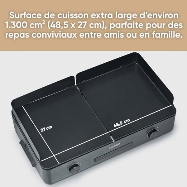 SEVERIN Plancha - PG8569 - Tillagningsyta 48x27cm - Non-stick keramisk beläggning - 2200W