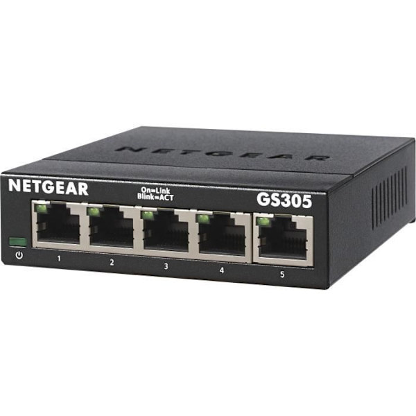 NETGEAR 5 Port Gigabit Ethernet-switch Svart