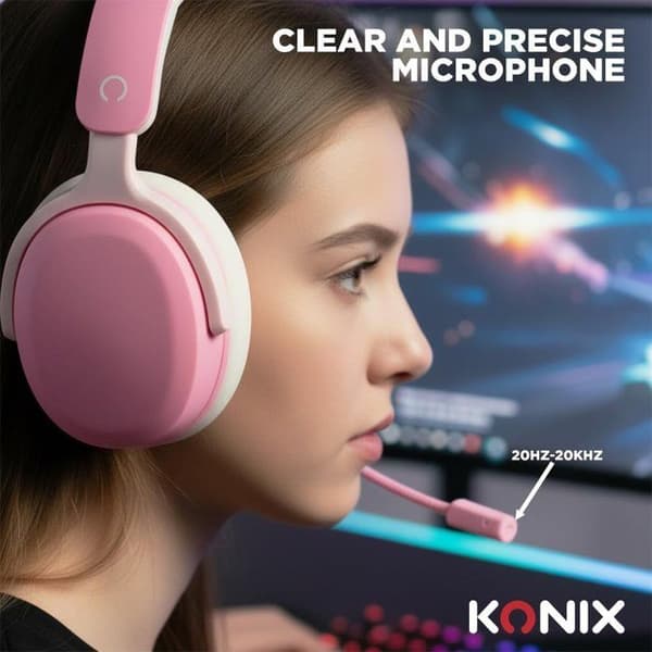 Gamingheadset - Trådbundet - Konix - Nintendo Switch 2, PS5 och Xbox Series X|S - Nexus - 40mm-element - Mikrofon - 1,5m