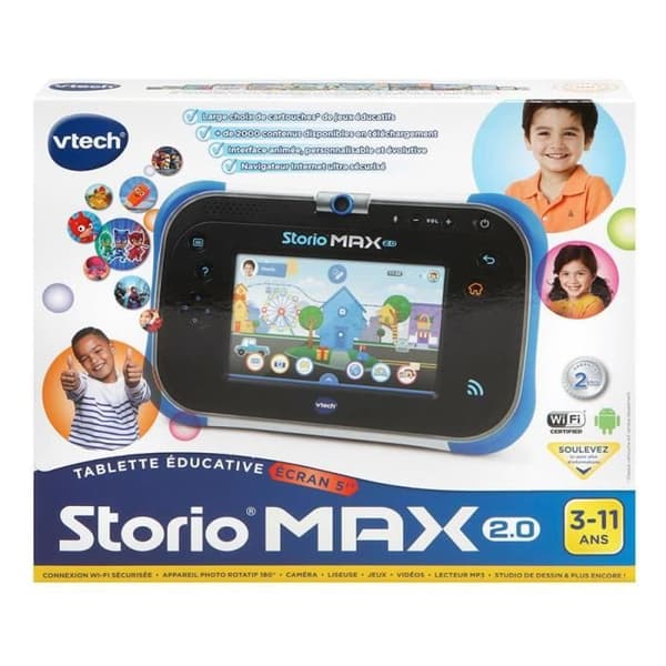 VTECH - Storio Max 2.0-konsol 5 blå - 5 tums pedagogisk surfplatta