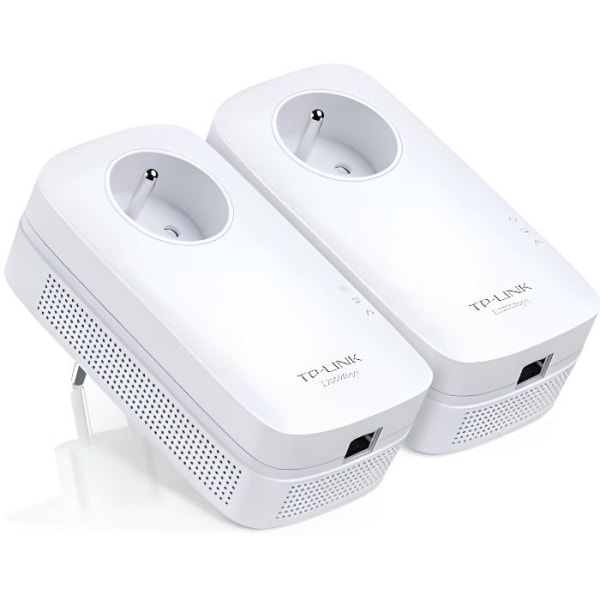 TP-Link TL-PA8015P KIT-kit med 2 1300 Mbps PLC med 1 Gigabit Ethernet-port och integrerad kontakt