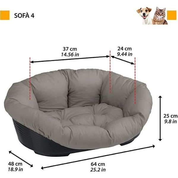 Korg - FERPLAST - SOFFA 4 - Med mönstrad kudde 1