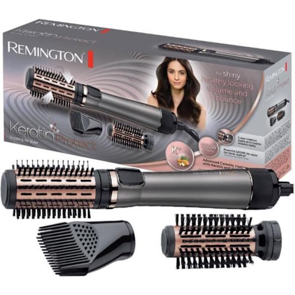 REMINGTON Keratin Protect roterande fläktborste - 2 borstar 40 och 50 mm Silver, Svart, Guld