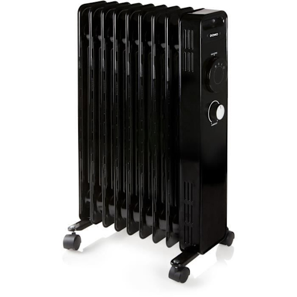 Oljefylld radiator - 2000 W - DOMO - DO7327R - 42,5 x 28 x 64 cm - Svart