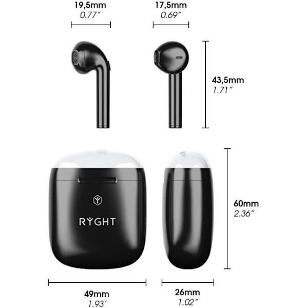 RYGHT R483898 DYPLO 2 - True Wireles hörlurar - Svart