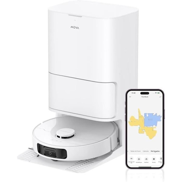 MOVA E30 Ultra - Robotdammsugare med automatisk tömning - Automatisk mopprengöring - RoboSwing Technology