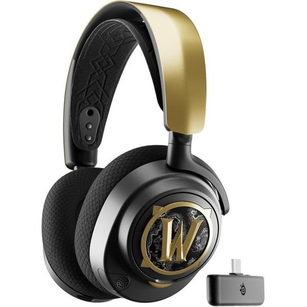 Trådlöst spelheadset - STEELSERIES - Arctis Nova 7 WOW Edition - Svart och guld