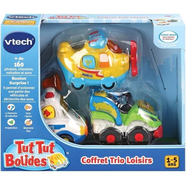 VTECH - TUT TUT BOLIDES - Fritidstriobox (flygplan + formel 1 + buss)