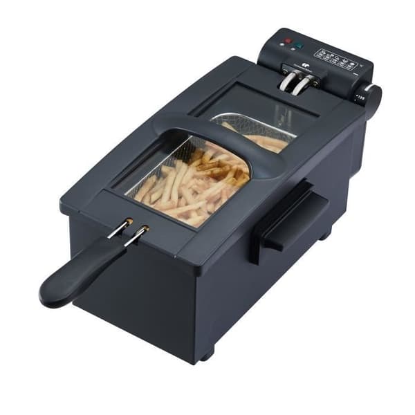 Fritös - CONTINENTAL EDISON - CEFR3BLK - 3 L - 2000 W - 1 korg - Svart