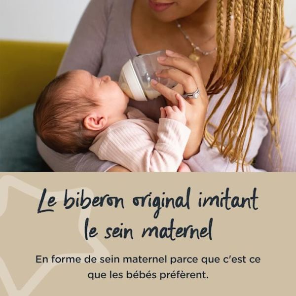 Tommee Tippee - Closer to Nature nappflaskor - Brösthärmar moderbröst med anti-kolikventil - Rosa