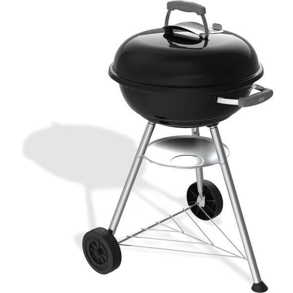 Weber Compact Kettle Charcoal Grill - 47 cm diameter - emaljerat stål - luftventil - 6 kuvert - svart