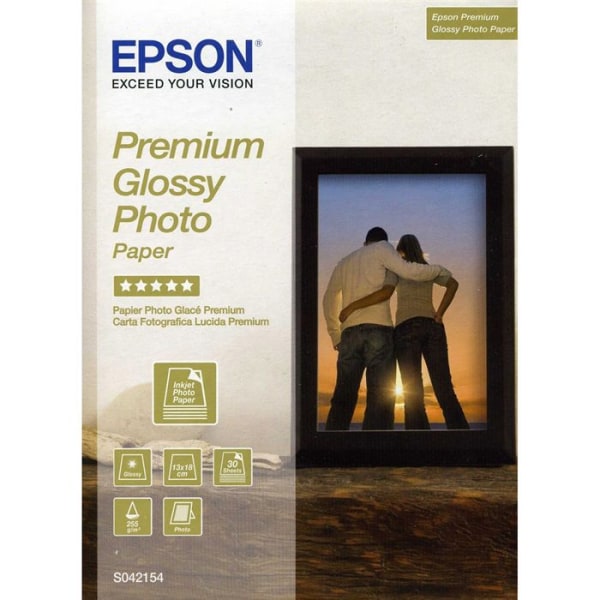 EPSON-paket med 1 Premium glansigt fotopapper S042154 - 130x180mm - 30 ark - 255g / m2