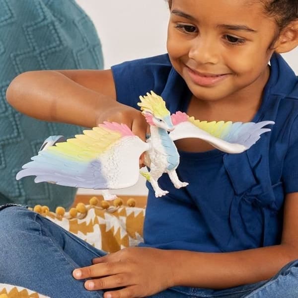 Regnbågsdrakefigur, 5 år gammal, Schleich 70728 Bayala, 34 x 23 x 11 cm