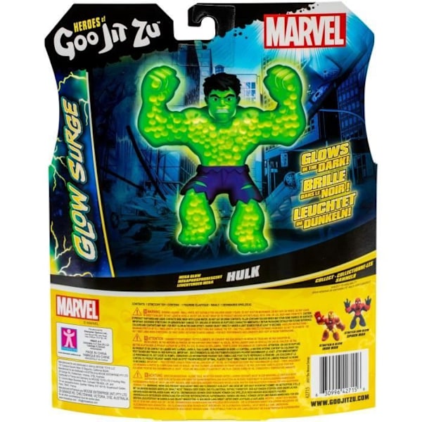 Hulk Glow Surge 11cm - HERoes OF GOO JIT ZU - MARVEL - Lysande och utdragbar figur