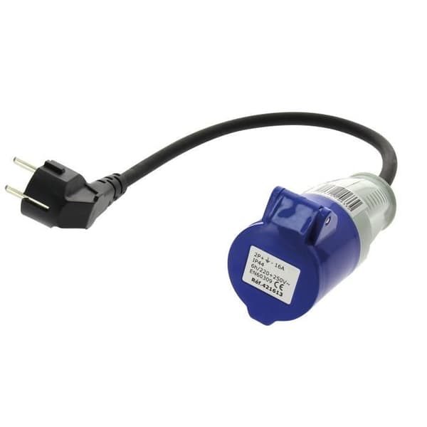 CEE 17 kvinnlig adapter - Schuko hane med sladd - 200 V - 16 A