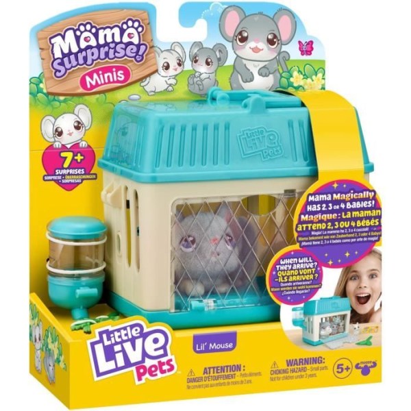 Mama Surprise Little Mouse Plyschleksaker - Små levande husdjur - Älgleksaker