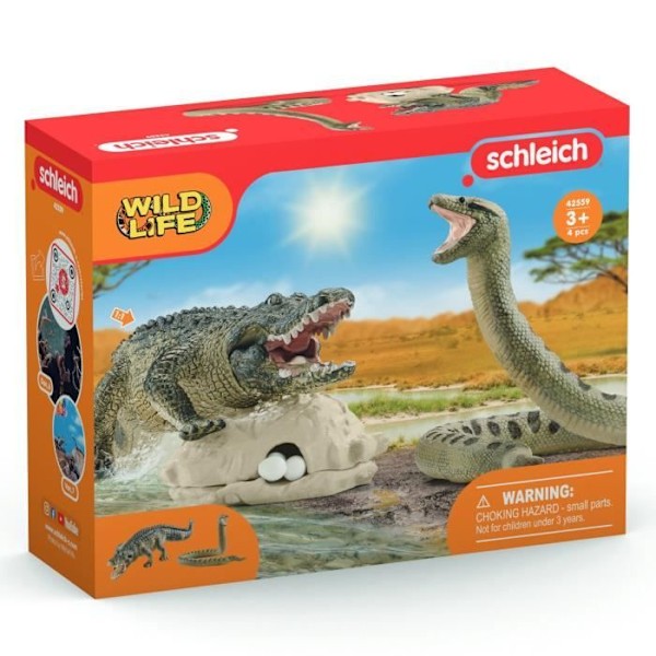 Duel Aligator/Anaconda box set, figurer av vilda djur, Schleich 42559 Wild Life, För barn från 3 år