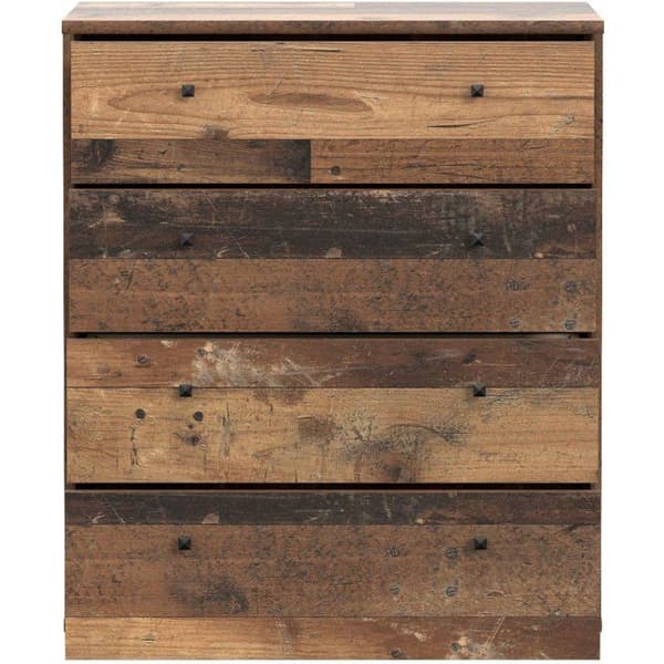 TEMPRA Byrå  Gammal träeffekt  4 lådor  B 73,7 × D 34,8 × H 85,5 cm