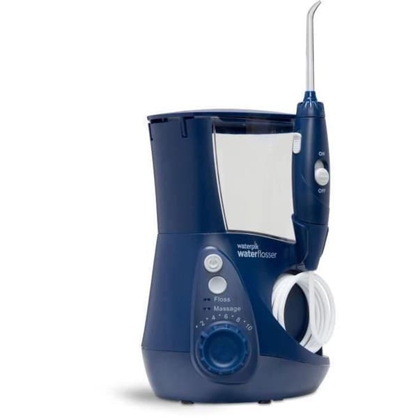 Waterpik Ultra Plus WP-663 blå hydropuls för fast montering, 10 trycknivåer, 1250 pulser/min, 1-min timer, 7 munstycken blå one size