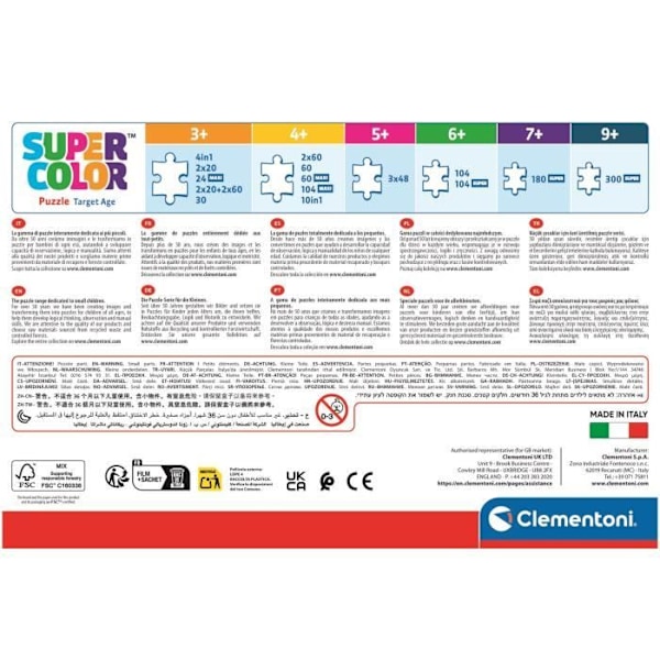 CLEMENTONI - 4 i 1 pussel - Sy