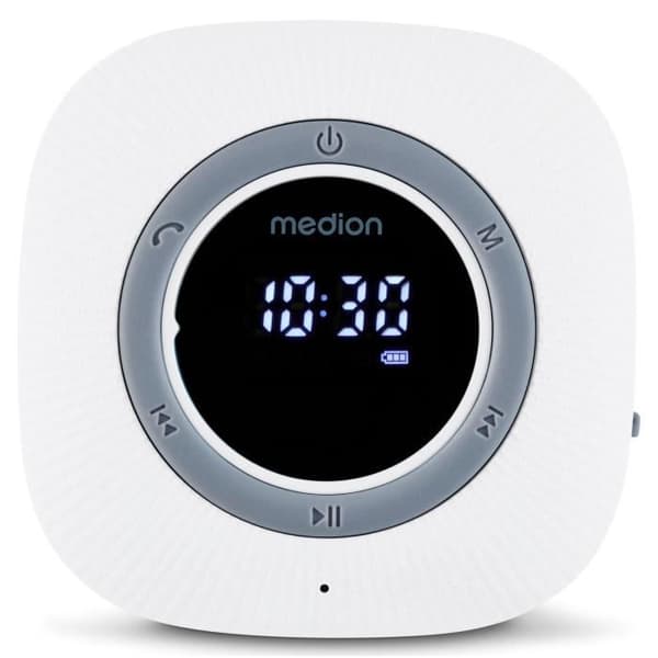 Duschradio - MEDION - FM - Bluetooth - IPX6 - Sugkoppsfäste - Vit