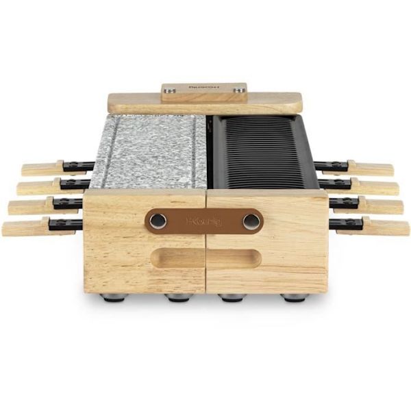 3 i 1 raclettemaskin WOD360 HKoeNIG: raclette + matlagningssten + grill - 8 personer - Tillagningsyta 41,5 x 21,2 cm - 1400W