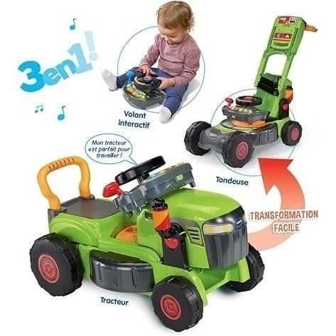 VTECH BABY - SUPERTRAKTOR MAGI GRÄSSKLIPPARE Evolutionär 3 i 1 - GRÖN - Flerfärgad